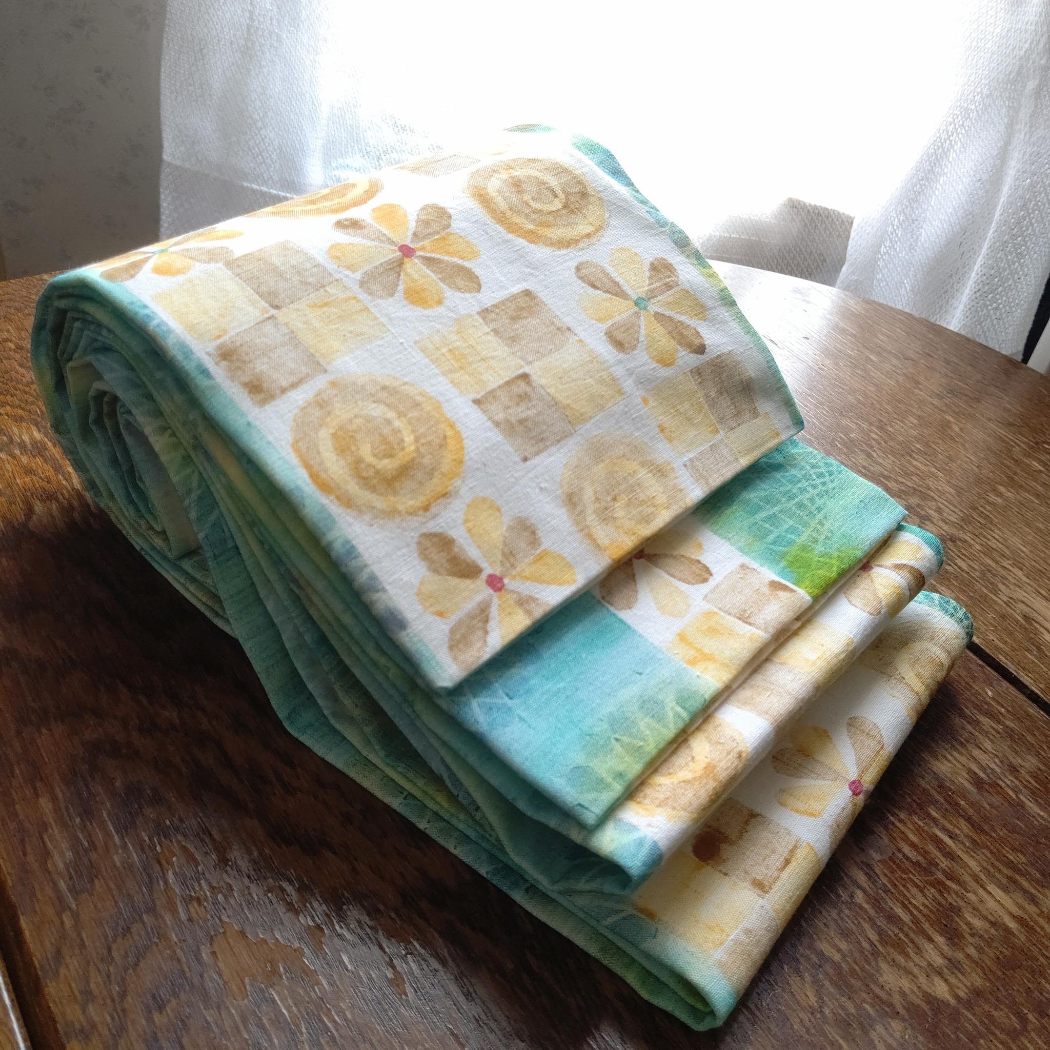 クッキー詰め合わせ！　個性派木版染　半幅帯　リバーシブル